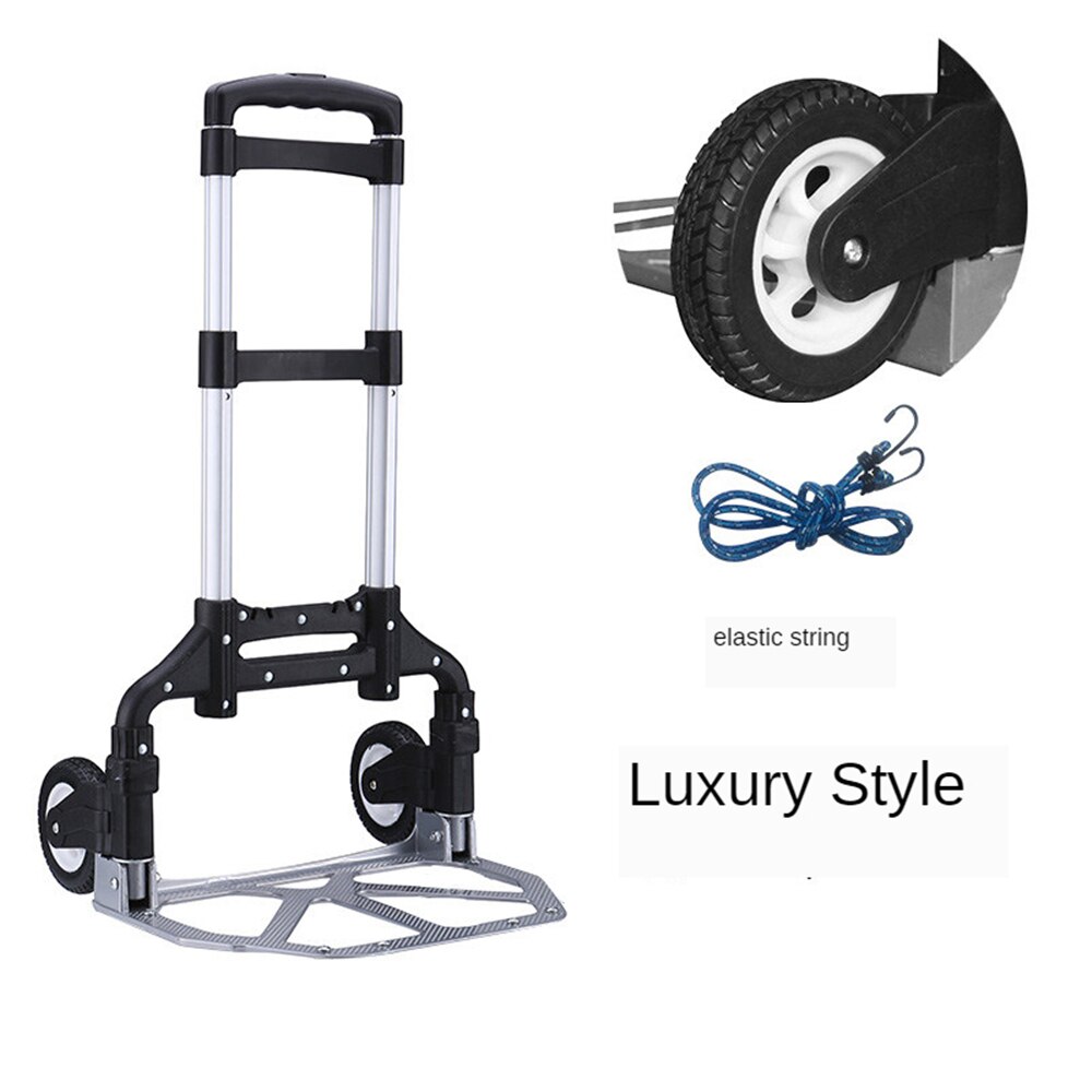 B-LIFE Folding Hand Truck Dolly Heavy Duty 2-Wheel Aluminum Cart Compact and Lightweight for Luggage Moving and Office Use: Brown