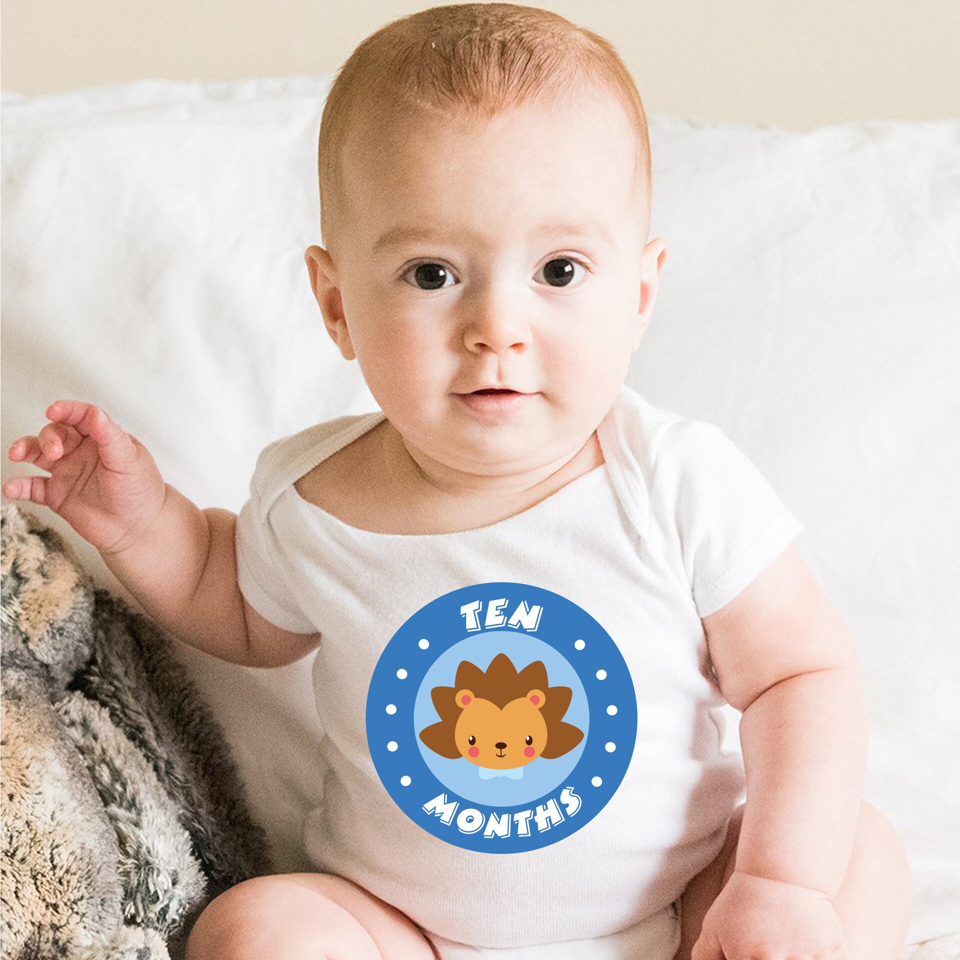 12 pçs mês do bebê adesivo animal primeiro ano mensal marco foto compartilhamento bebê barriga adesivos 1-12 meses bebê crescimento álbum