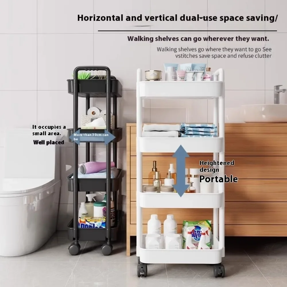 Trolley Mobile Kitchen Trolley Organizer With Wheels Gap Mobile Bookshelf Trolley Household Snacks StorageRack，Bookshelf Storage