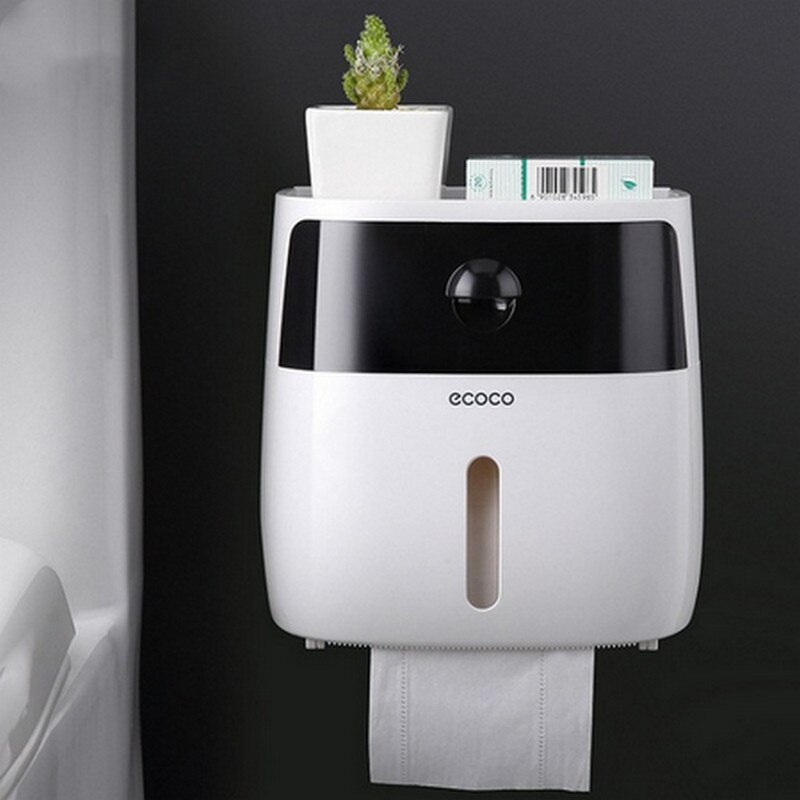 Waterproof Wall Mount Toilet Paper Holder Storage Towel Bathroom Tissue Paper Box Rack Bathroom Toilet Tissue Tube Storage Box