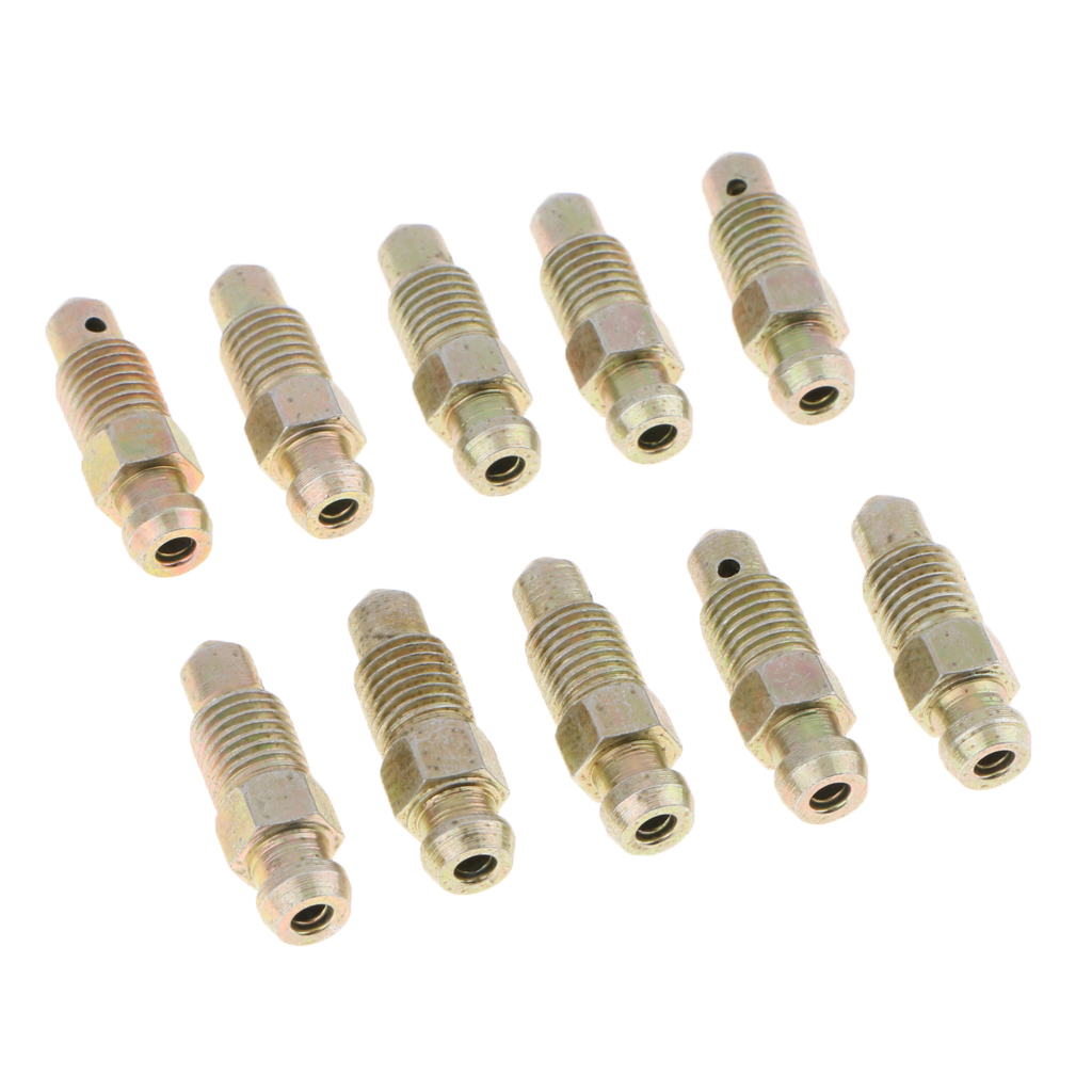 10 stk universal metal 26mm motorcykel bremseudlufter nippel caliper udluftningsskruer sæt  m8*1mm til bil motorcykel