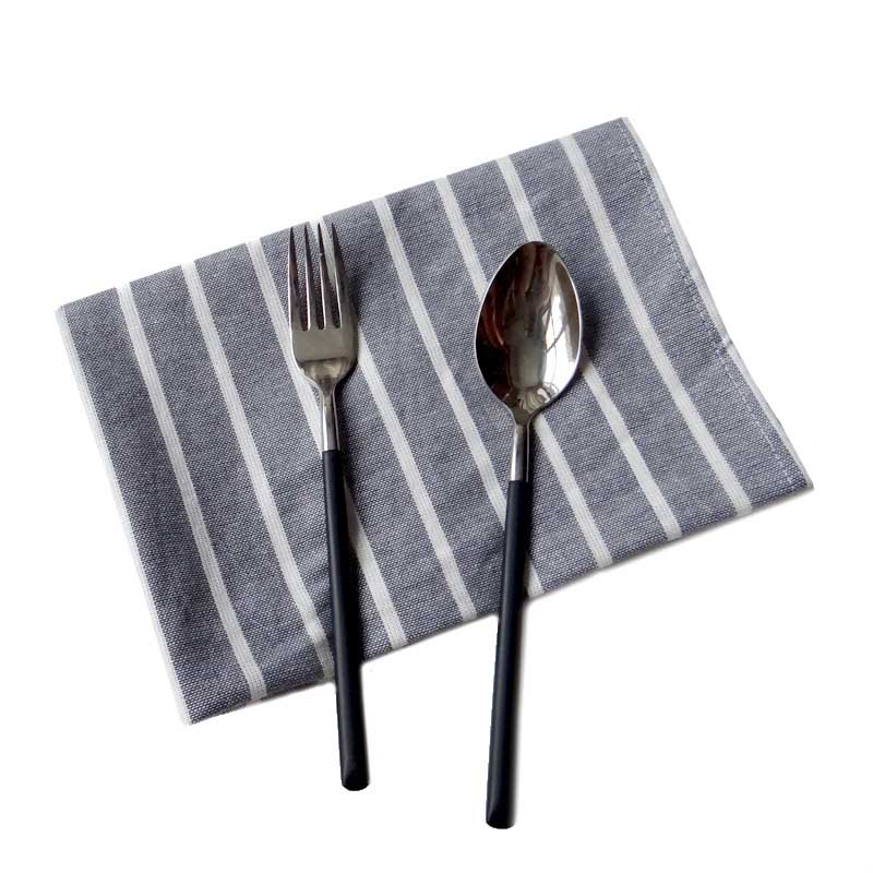 6 stk/parti editerran stof bord serviet stribe hjem bryllup fest køkken fade servietter bord dekorativt lommetørklæde håndklæde: E
