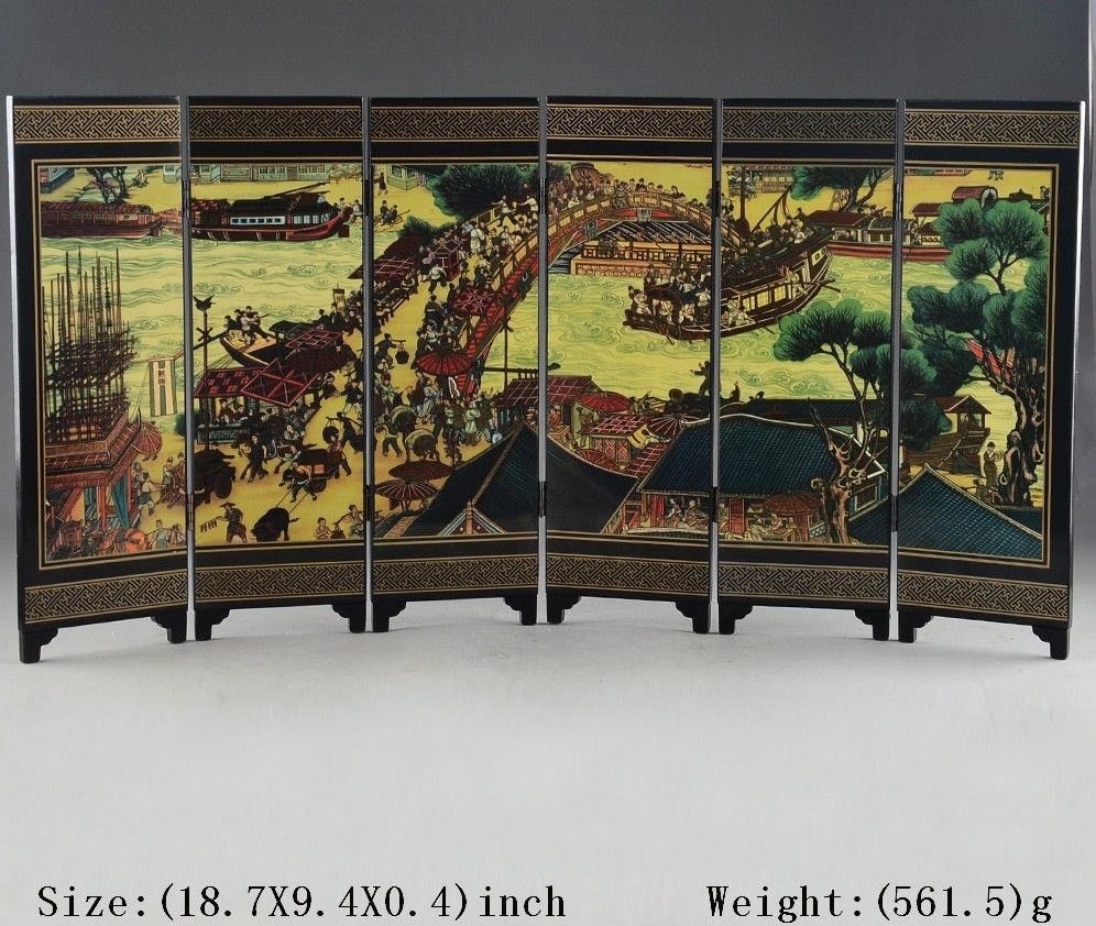 Chinees lakwerk handbeschildering qingming festival homescreen decor superb