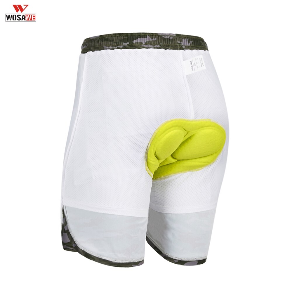 Wosawe sommersykkelshorts herre 2 i 1 med gelpolstret dobbeltdekk hurtigtørkende mtb-shorts løs passform sykkel støtsikker shorts