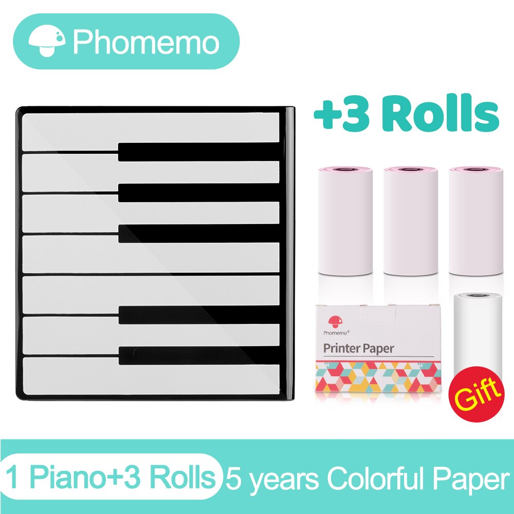 Phomemo M02 Portable Thermal Printer Paper Photo Pocket Thermal Printer 53 mm Printing Bluetooth-Compatible Android IOS Printer: PI-Colorful Paper