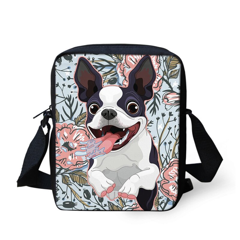 FORUDESIGNS Boston Terrier Girls Small Messenger Bag Boys Daily Shoulder Bag Pomeranian Printed Women Lightweight Crossbody Bag: Z2502E