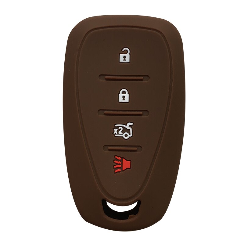 Silicagel autosleutelhoesje voor chevrolet sleutel afstandsbediening hoesje chevrolet camaro cruze malibu hoesje voor sleutelhanger alarm: Bruin
