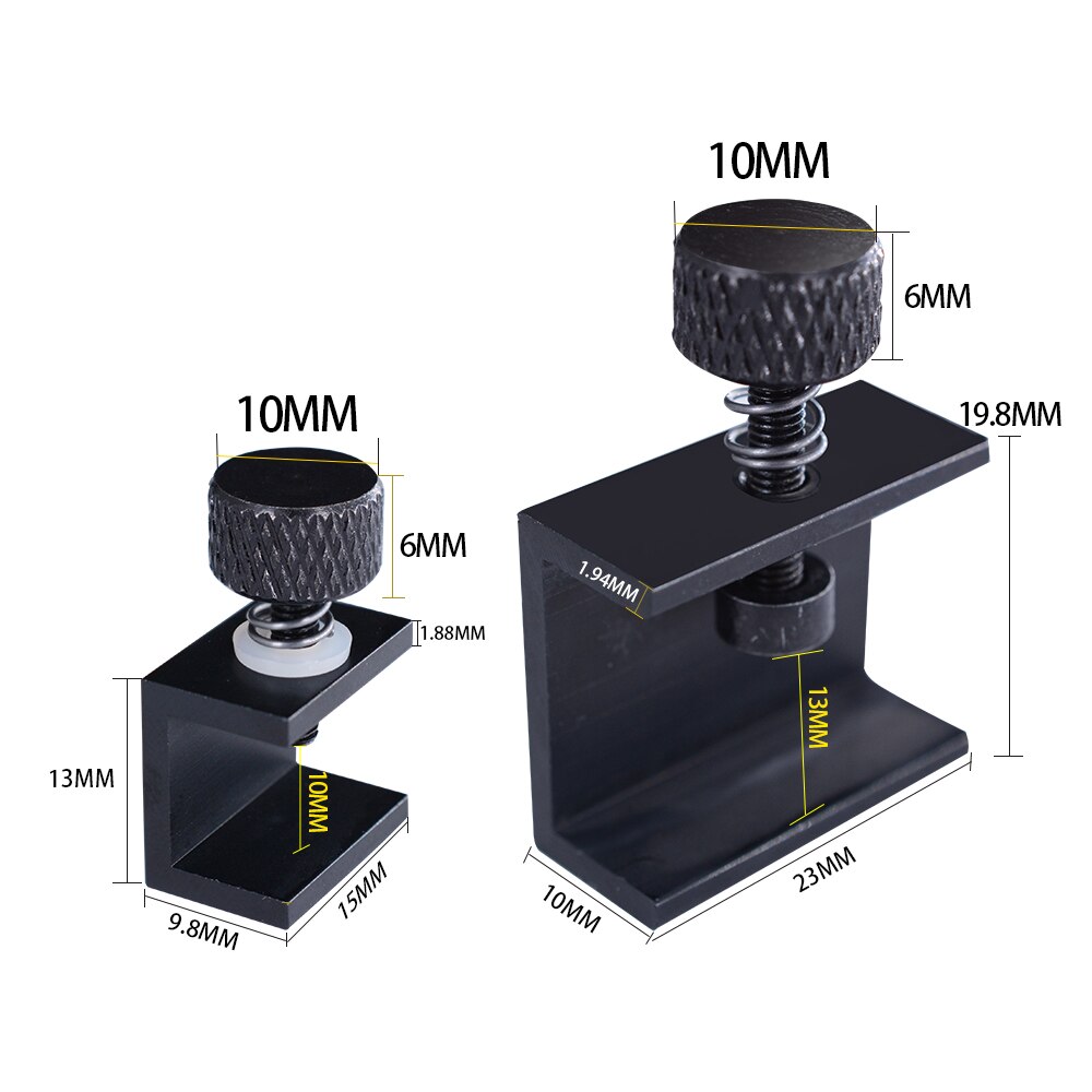 Aluminium justerbar sengeklemme ender 3 heatbed klemme til 3d printer bygget platform glasholder