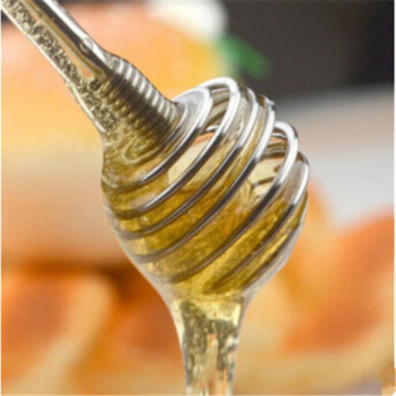 Stainless Steel Honey Dipper Spoons Stick Kitchen Honey Stir Bar Swizzle Stick Egg Beater Whisk Mixing Cooking Tools