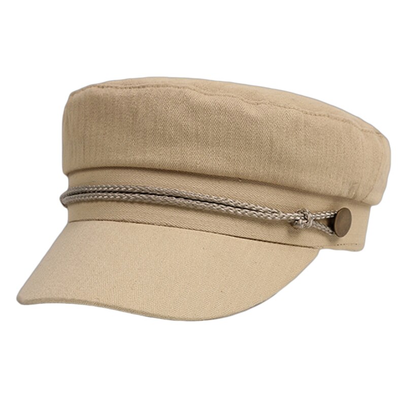 Damer hatte kvinder sommer hat ottekantet flad kasket forår og efterår bomuld kvindelige marineblå hatte til kvinder kasket hat kvinde: Khaki 2