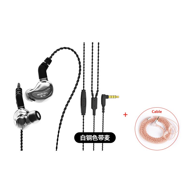 BLON BL-01 BL01 auricolari 10mm biologia fibra diaframma Driver In orecchio monitor auricolari cuffie cablate cuffie bl03 A8 Blon Max: sliver mic cable
