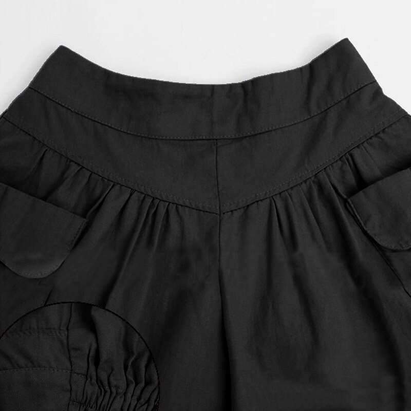 Dameshorts løse åndbare ensfarvede shortsbukser med brede ben til sommer  zj55