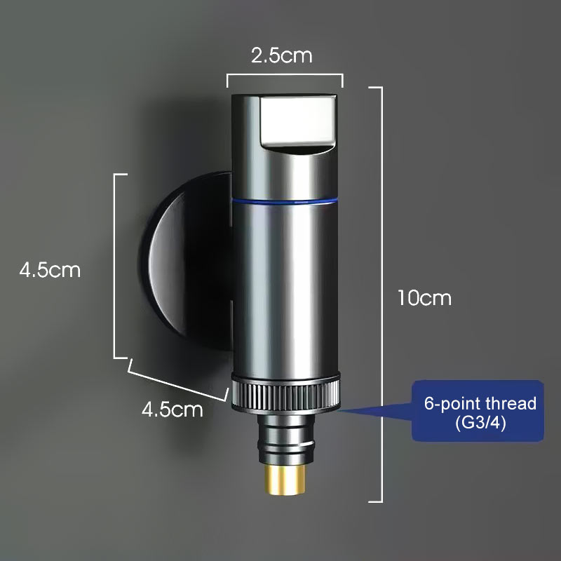G1/2 Rubinetto per lavatrice Ottone Doppia uscita Acqua Arresto automatico dell'acqua Valvola ad angolo di apertura rapida G3/4 Accessori per il bagno: YELLOW