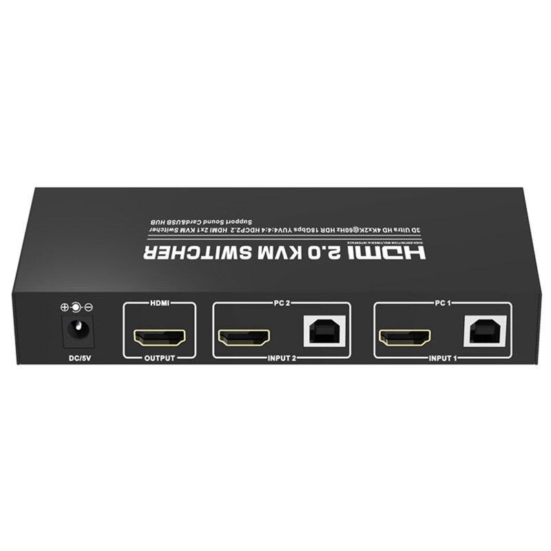 Hdmi Kvm Switch 4K @ 60Hz Usb 2.0 Hdmi 2 Port Usb Kvm Switch Box Draadloze Toetsenbord En muis Eu Plug