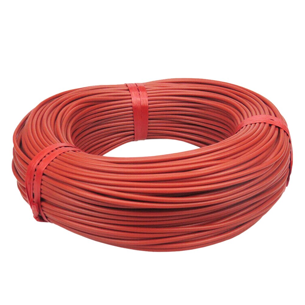 Câble chauffant multifonction isolé en Fiber de carbone rouge, 100m, Durable 12K, pour couverture électrique et ferme