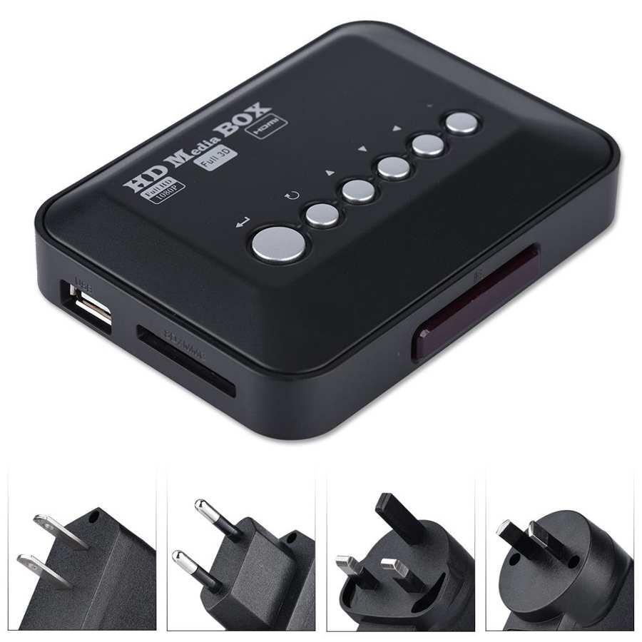 Reproductor multimedia Hd 1080P HD HDMI, compatible con Audio y vídeo, caja con Control remoto IR, 110V-240V