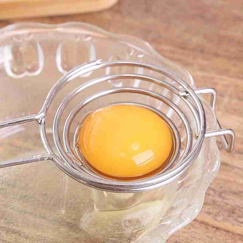 1pc eggehvite separator med krok stål lang verktøy eggeplomme kake håndtak trakt kjøkken runde gadgets skille lag