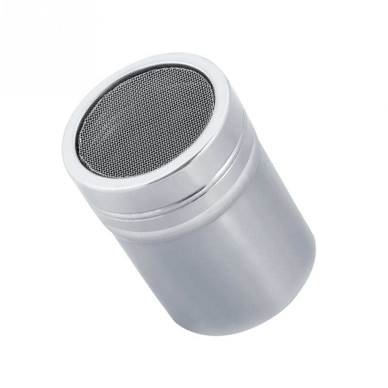 Stainless Steel Cocoa Powder Shaker Mesh Shaker Powder Cans Coffee with Lid Chocolate Icing Sugar Shaker Sifter