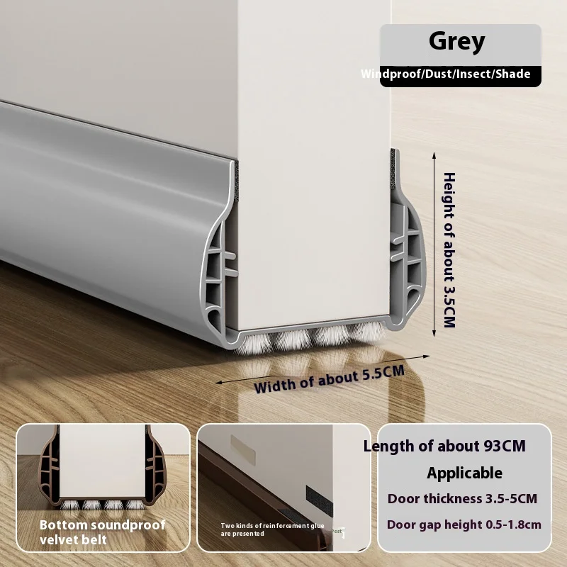1pc Self-adhesive Door Bottom Sealing Strip Bedroom Soundproof PVC Draught Excluder Insect Prevention Home Door Draft Stopper: SKY BLUE