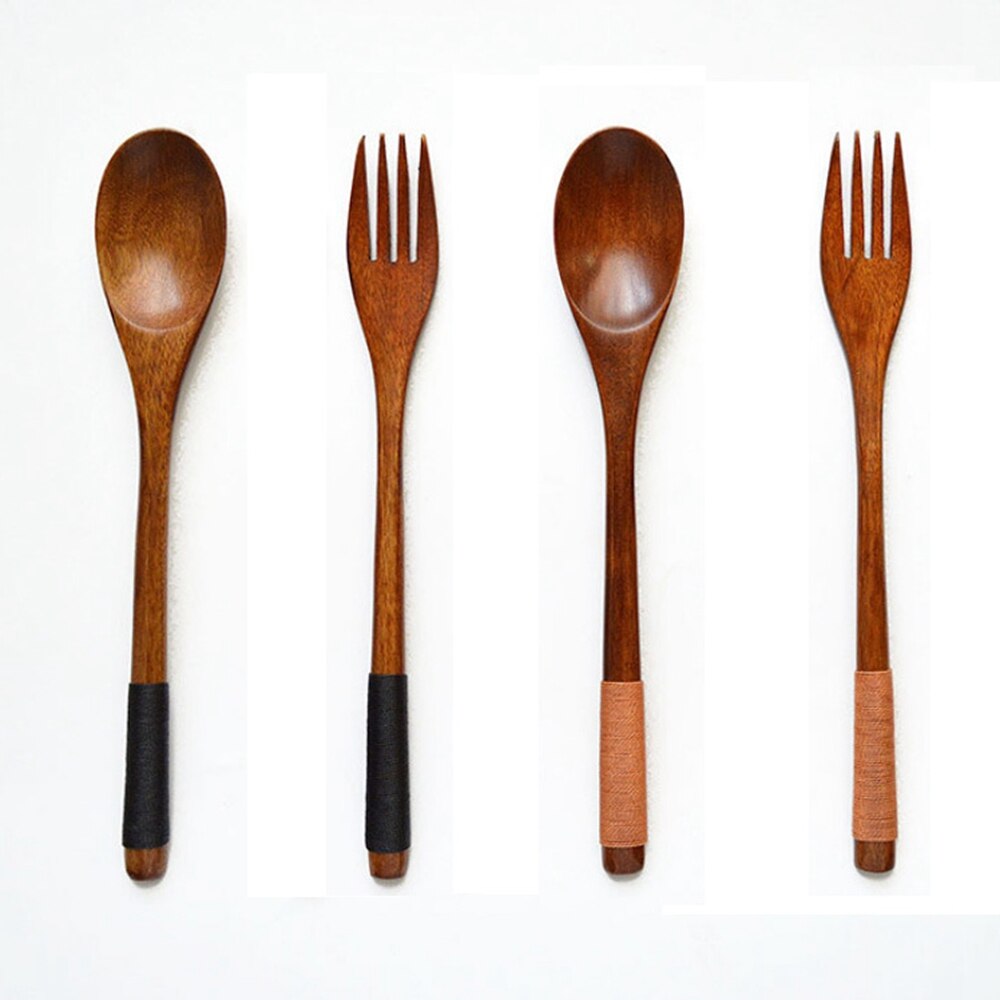 Baby Teaspoon Spoon Food Feeding Spoon Fork Utensils Long Handled Wooden Soup Spoon Children Tableware
