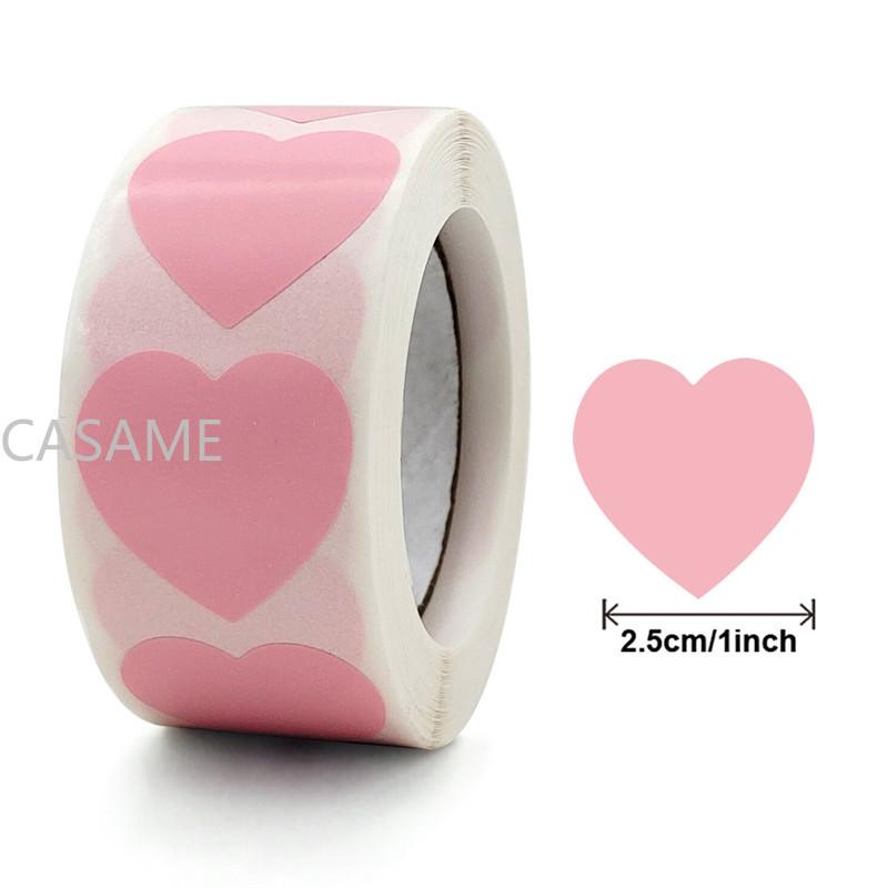 500Pcs/Roll Love Heart Shaped Sticker Seal Labels Birthday Party Packaging Cute Stationery Sticker Scrapbooking for Craft