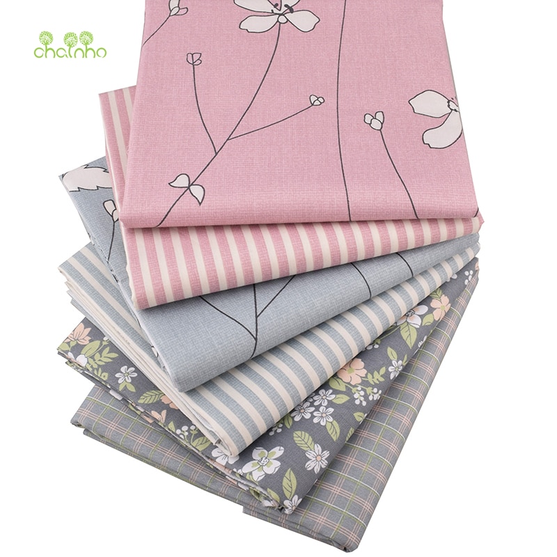 Chainho,6 Stks/partij, Serie Bloemen Twill Katoen Stof, Patchwork Doek, diy Naaien Quilten Fat Quarters Materiaal Voor Baby & Kind