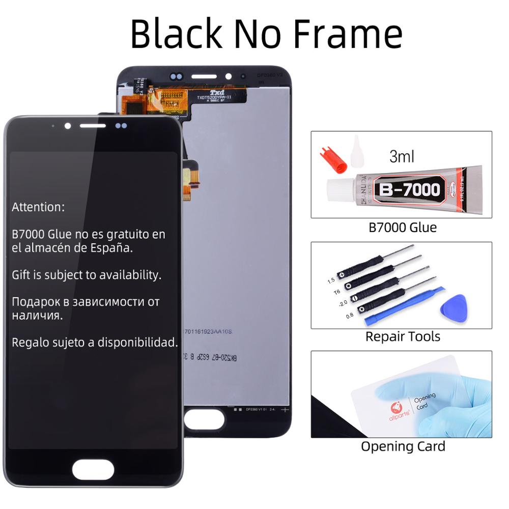 Originele Display Voor MEIZU M5 Display Touch Screen Digitizer met Frame M611H Display Module Voor MEIZU M5 LCD Vervanging: No Frame Black