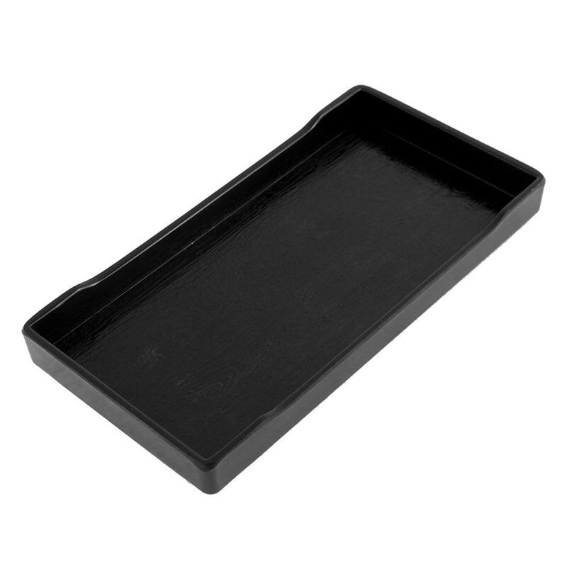 Bandeja de plástico Rectangular de para comida, salero negro