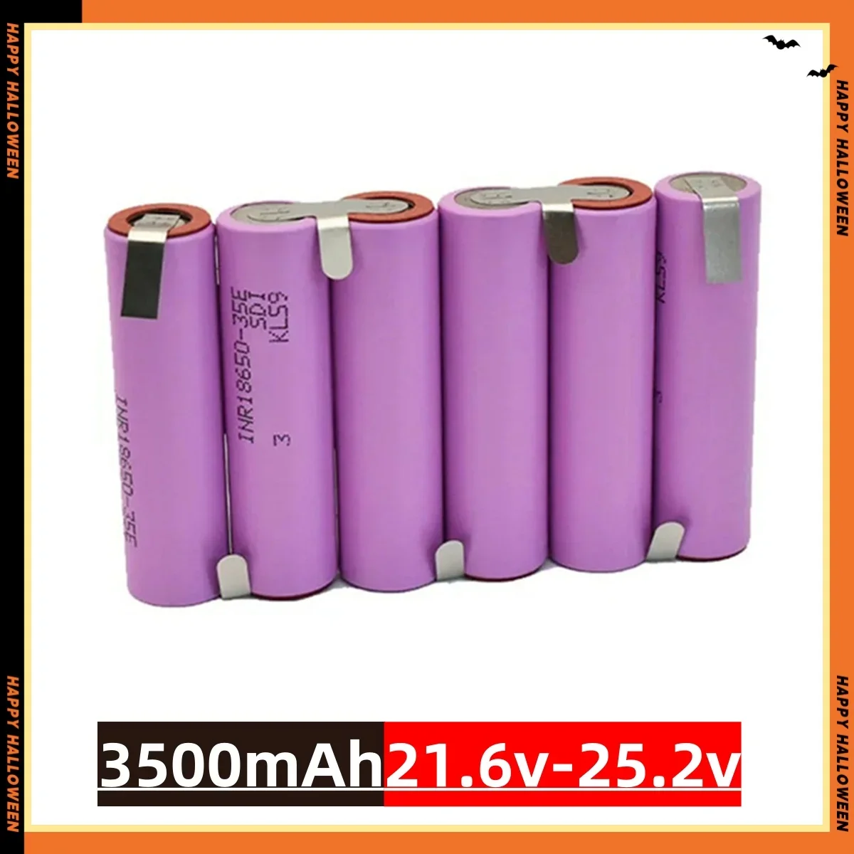2S1P-6S2P 18650 35E 3500mAh 7000mAh 7.4V 12.6V 14.8V 18V 25.2V 29.6V pour Batteries de tournevis soudure 18650 batterie: Orange