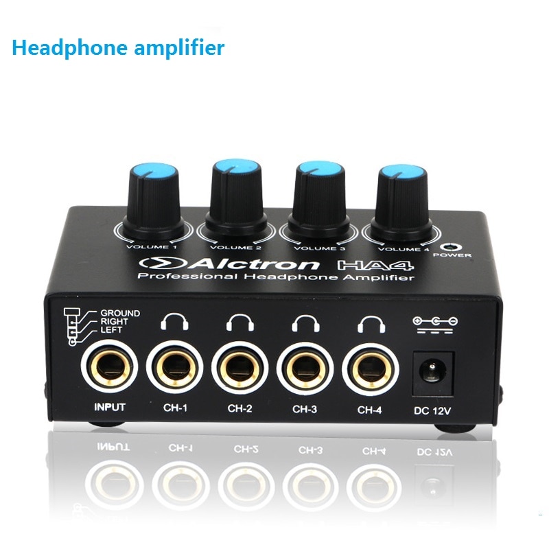 Alctron HA4 Professionele Monitoring Hoofdtelefoon Versterker Ultra-Compact 4 Kanalen Hoofdtelefoon Amp Mini Audio Stereo Versterker