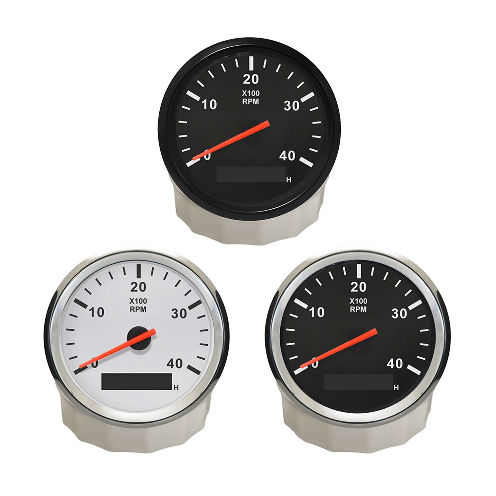 Drehzahlmesser 3K 4K 6K 8K RPM Tacho Gauge REV Zähler mit Stunde Meter 85mm Benzin diesel Motor 9-32V Rot Hintergrundbeleuchtung