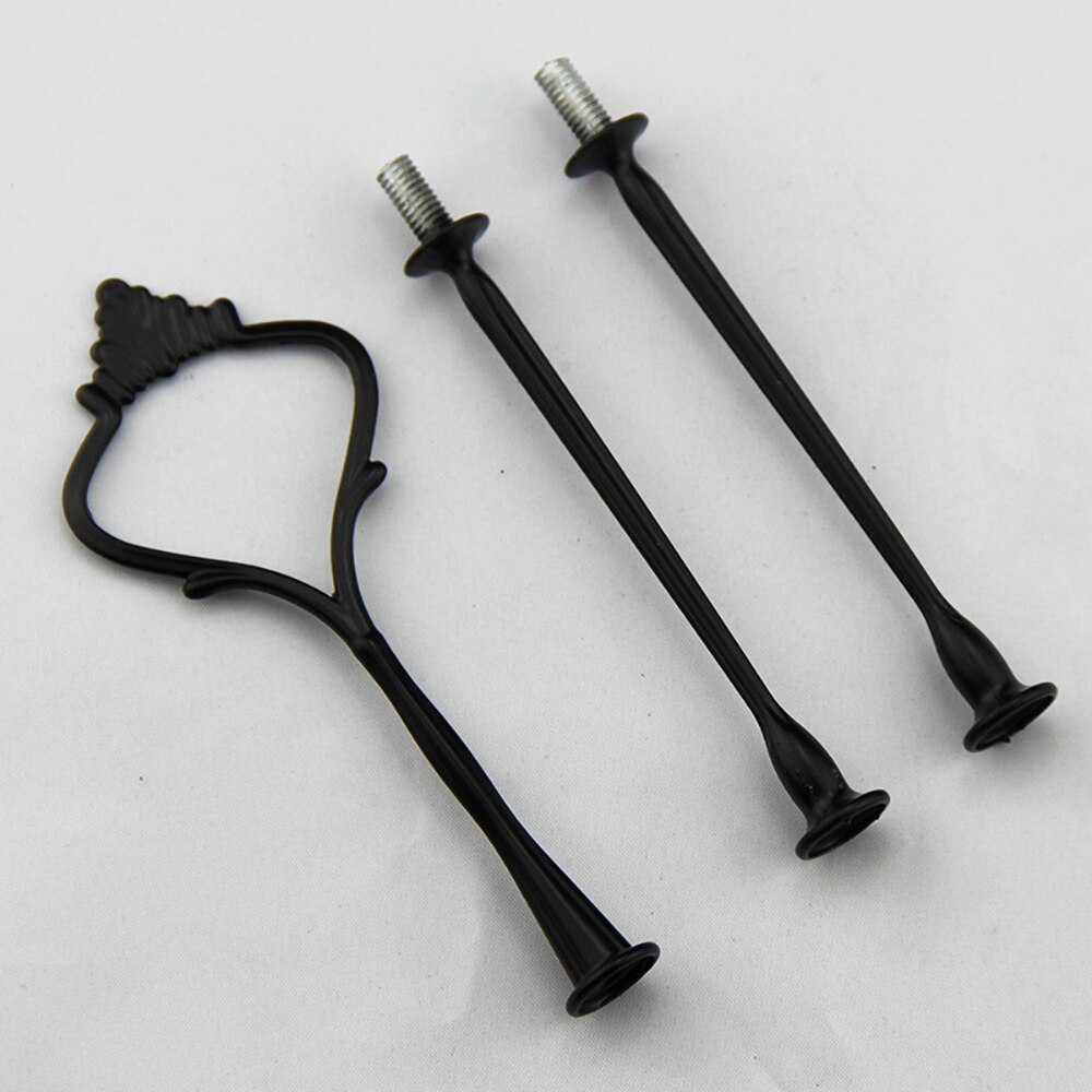 Soporte de platos para pasteles, bandeja para Cupcake, accesorios con asa de 3 niveles, herramientas para pastel: Black