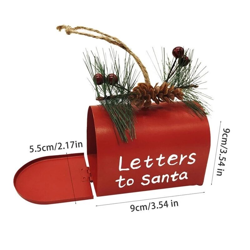 Christmas Iron Mailbox Christmas Decoration For Home Red Mailbox Hanging Ornament Letters To Santa Claus