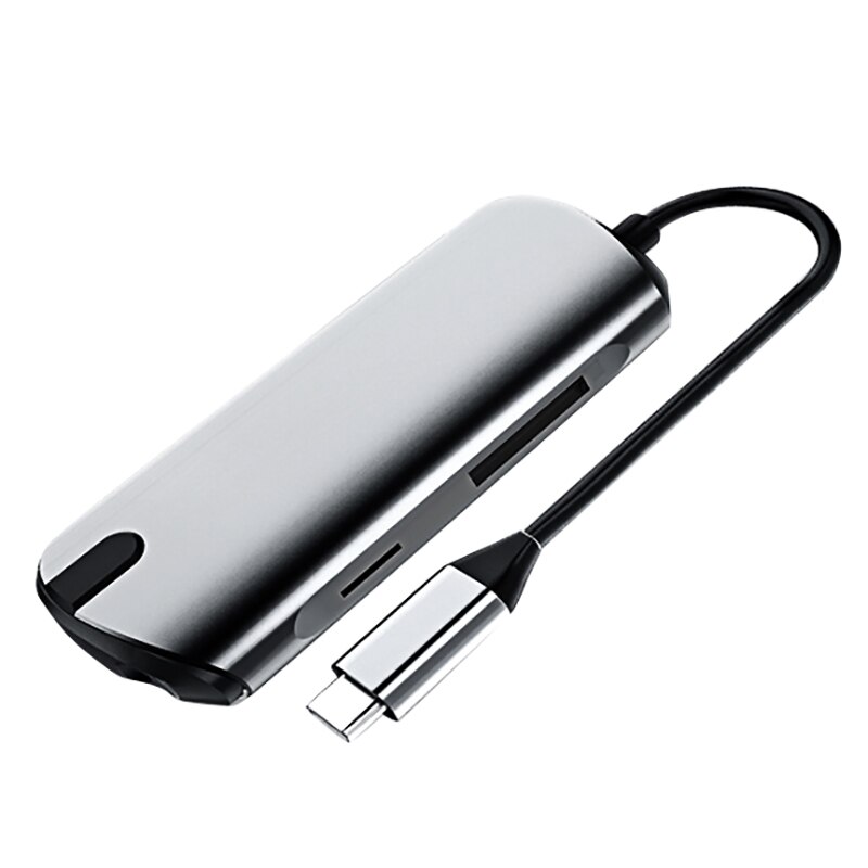 8-In-1 USB Hub to Type C Data Hub with 8-Port SD/TF/USB 3.0 HDMI Reader Type C PD Charging and 3.5mm o