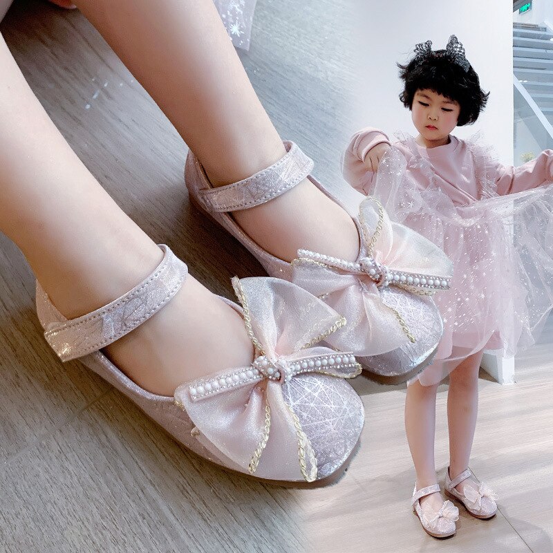 Leather Shoes Baby Girl Shoes Spring Summer Butterfly-knot Princess Kids Shoes E648