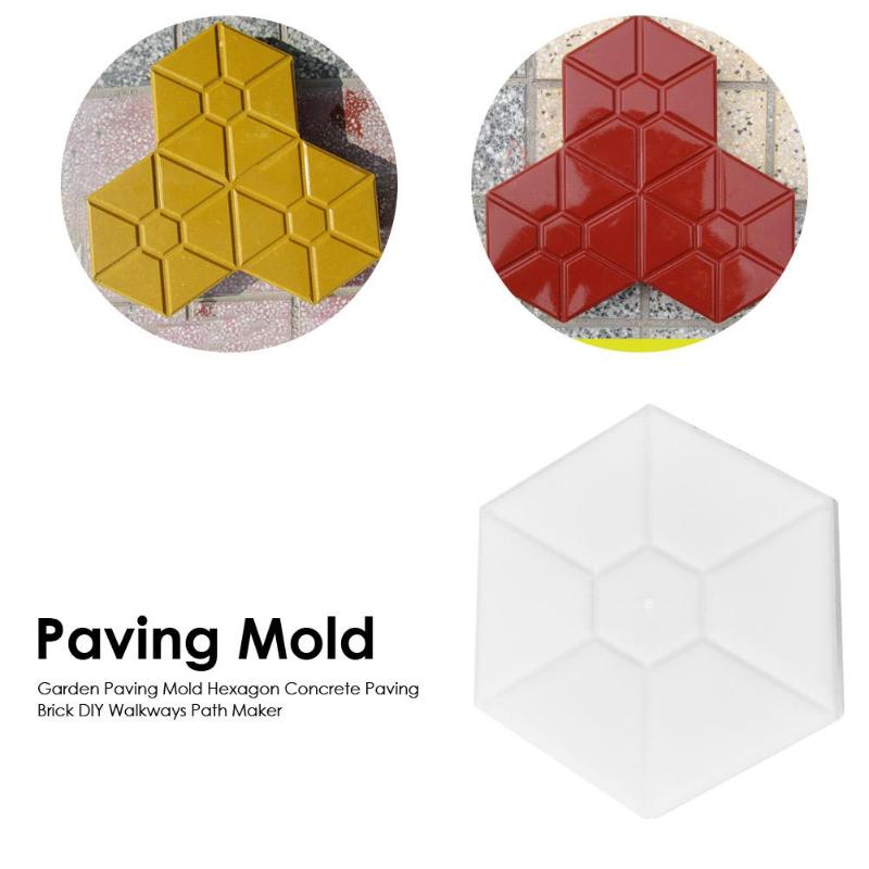 12.5×4cm Garden Paving Molds Hexagon Pavement Mold Concrete Paving Brick DIY Walkways Path Maker Mould for Garden Buildings