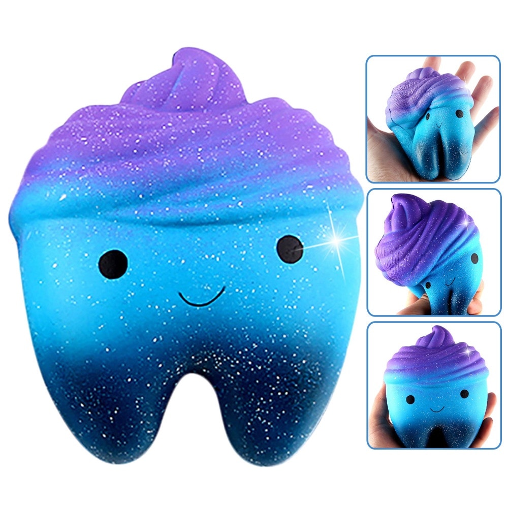 Besegad Kawaii Squishy Jumbo Karikatur Zähne Knebel Praktische Witze Spielzeug Squish Antistress Langsam steigend Kuchen quetschen Günstige Squishies