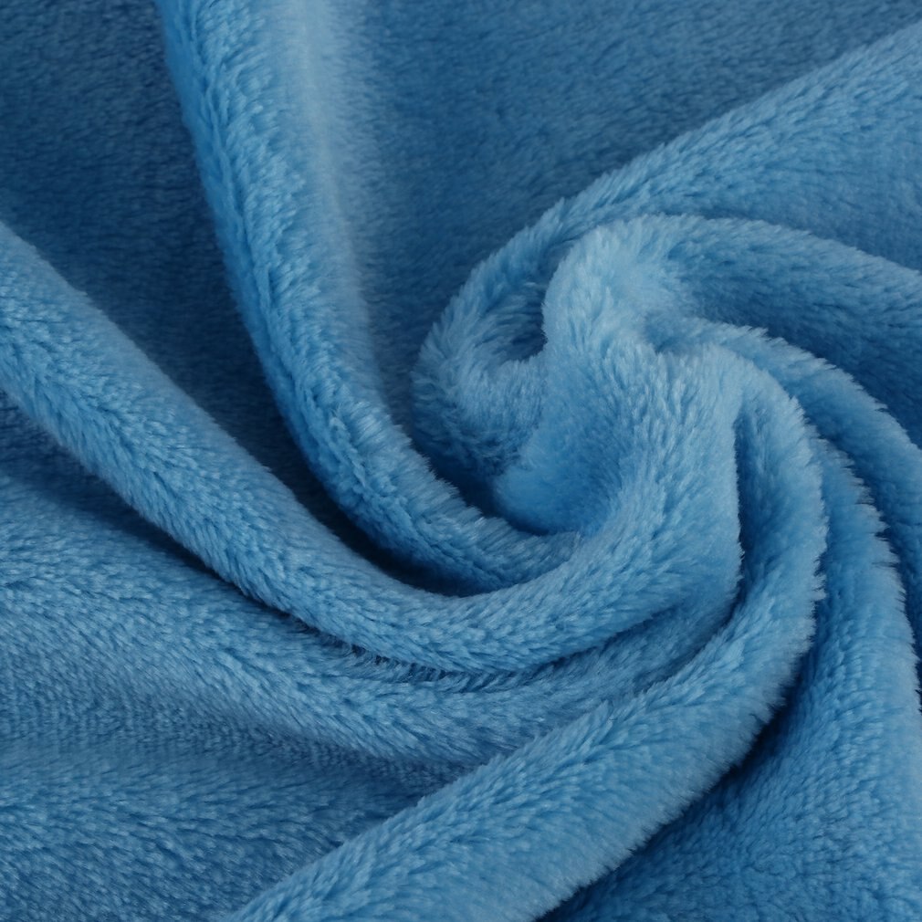 Mjuk och varm korall sammetsfilt vinterlakan överkast soffa rutigt tyg lätt mekanisk tvätt flanellfilt: Himmelsblå