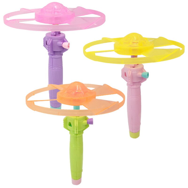 Plastic Lichtgevende Bamboe Libelle Propeller Outdoor Libel Kinderen Vliegende Speelgoed Trekkrachtkoord Vliegende Schotel Flashing Outdoor Speelgoed: Default Title
