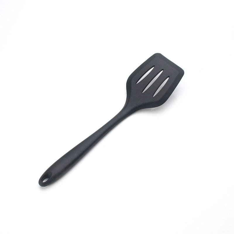 Ustensiles de cuisine antiadhésifs ensemble de ustensiles de cuisine en Silicone Gadgets de cuisine spatule cuillère ustensiles de cuisine bricolage outils de cuisine: Black Turner