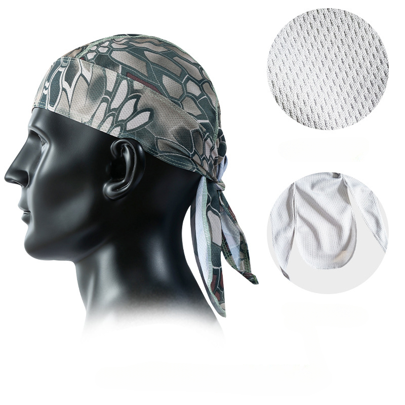 Unisex Quick Dry Camo Cycling Cap Head Scarf Men Running Riding Bandana Headscarf Camo Printing Cap Headband Men Head Scarf: Orange