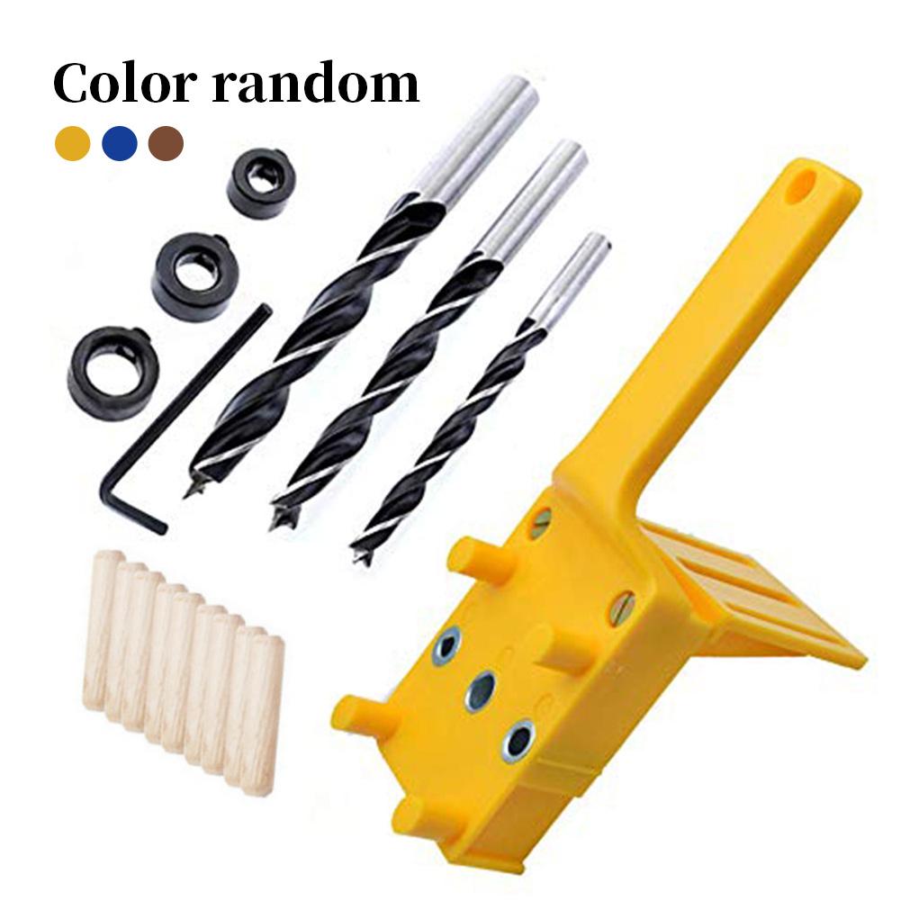 Wooden Dowel Plastic Handheld ABS Pocket Hole Fixture System 6/8/10mm Drill Bit Puncher For Woodworking Tenon Joints: C