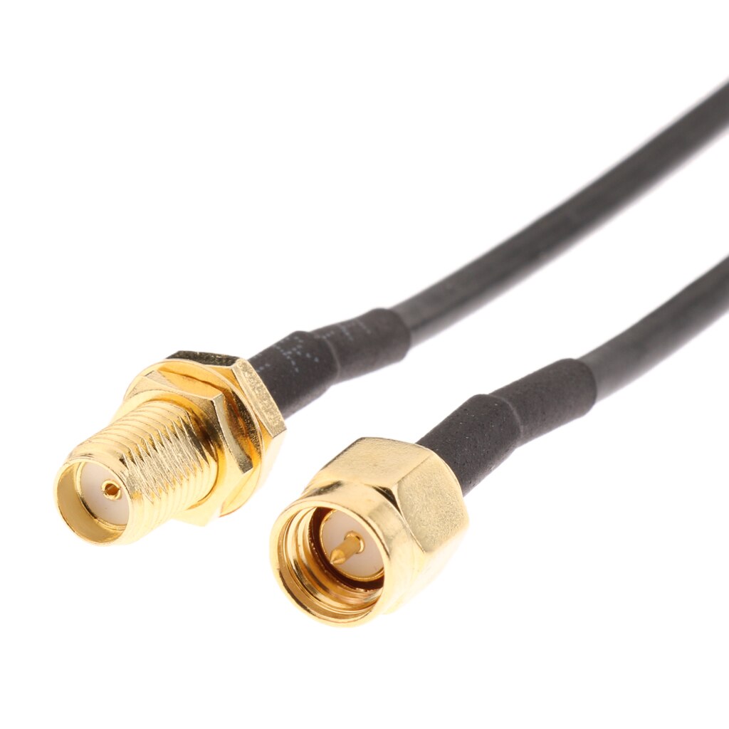 Black RP-SMA Male to Female Coax Extension Cable Adapter for WiFi LAN WAN Router Antenna, 20M/65.6Feet