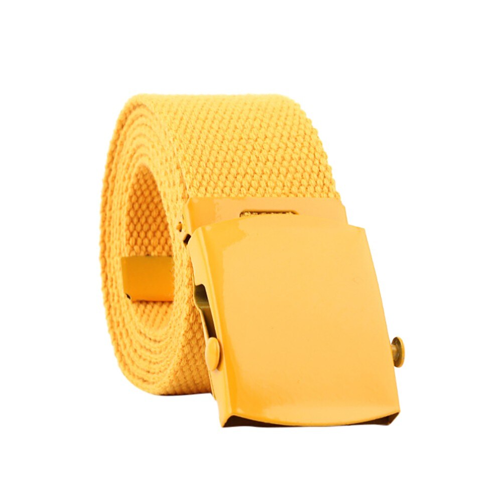 Automatische Gesp Canvas Riem Mannen Vrouwen Mode Nylon Riem Unisex Outdoor Casual Riemen Man Wandelen Training Riemen: YELLOW