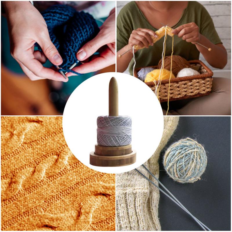 Wooden Yarn Rotation Axis Bamboo Spindle Large Base Plate Yarn Spool Sewing Accessories Knitting Tools