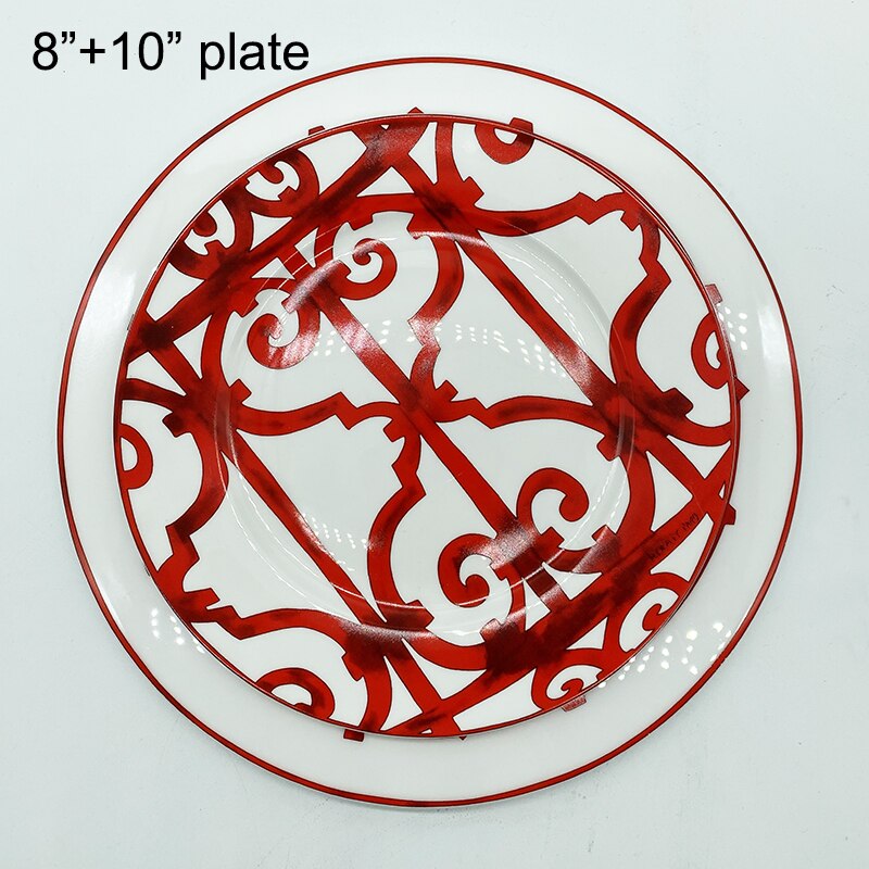 Porcelain plates and plates, luxury plates, candy, fruit plates, ceramics, steak: Green
