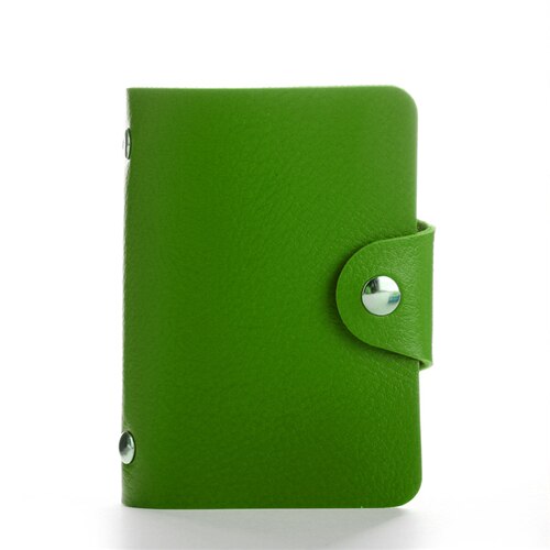 12card Slots Women Men Credit Card Holder Bags Pu Leather ID Bank Business Passport Card Organizer Case Wallet Purse: Green