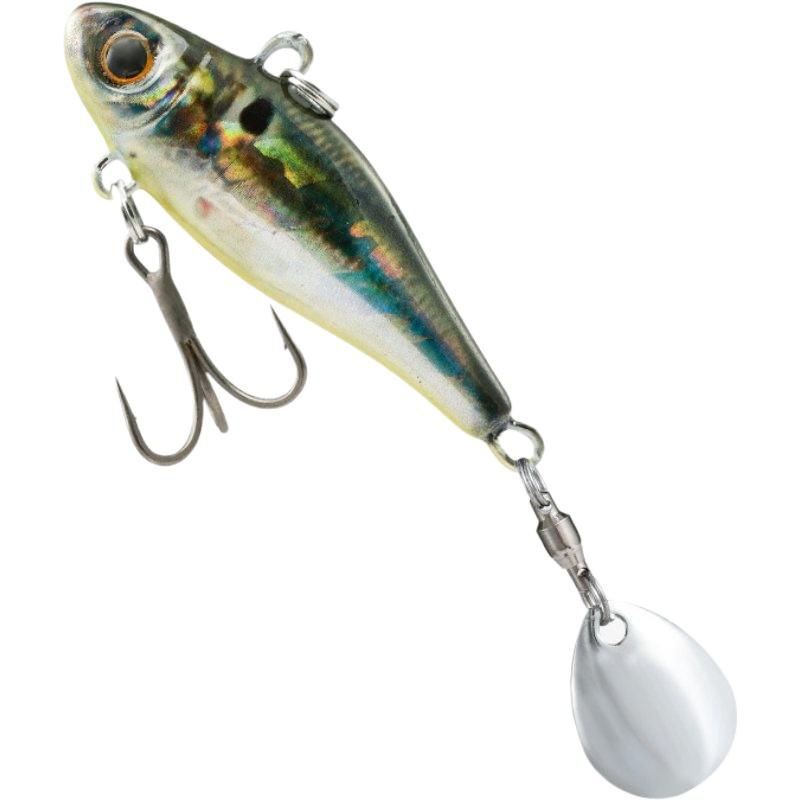 28g Tail Spinner Fishing Lure VIB Hard Bait 3D Realistic Scale Full Water Layer For Bass Shore Fishing Tackle Equipment: YELLOW
