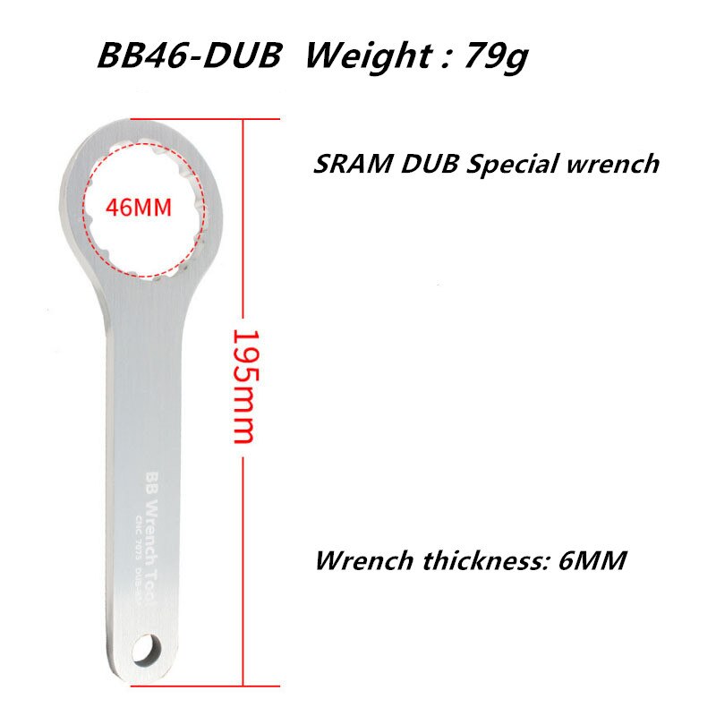 Llave de soporte inferior para bicicleta de montaña, Compatible con SRAM DUB Bb51 Bb52 Bb70 Bb71 RS500 MT500 BB, reparación de llaves de 44mm 46mm 49mm: BB46 DUB