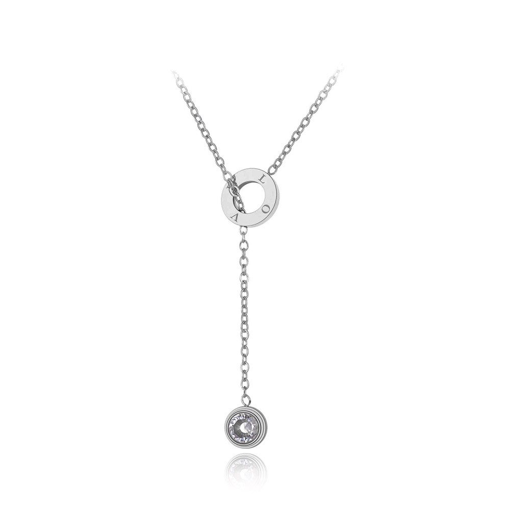 Lokaer-gargantilla de cristal de circonia cúbica de acero inoxidable, collar de Original, joyería, colgante de amor a la para mujer N20023